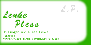 lenke pless business card